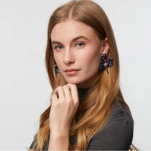 Lele Sadoughi Índigo Fields Small Crystal Lily Earrings